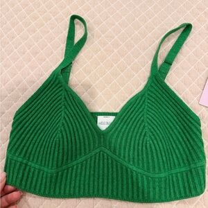 wild fable Emerald Green Ribbed Bralette